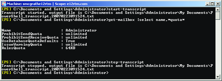 ͼ 2 ʹ start-transcript cmdlet ¼ʹõ