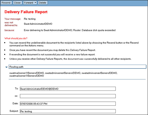 Non-Delivery Report ʾ