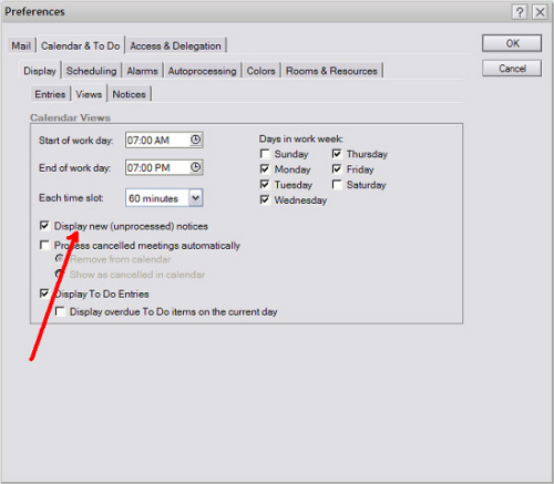  Preferences Իѡ Display new (unprocessed) notices